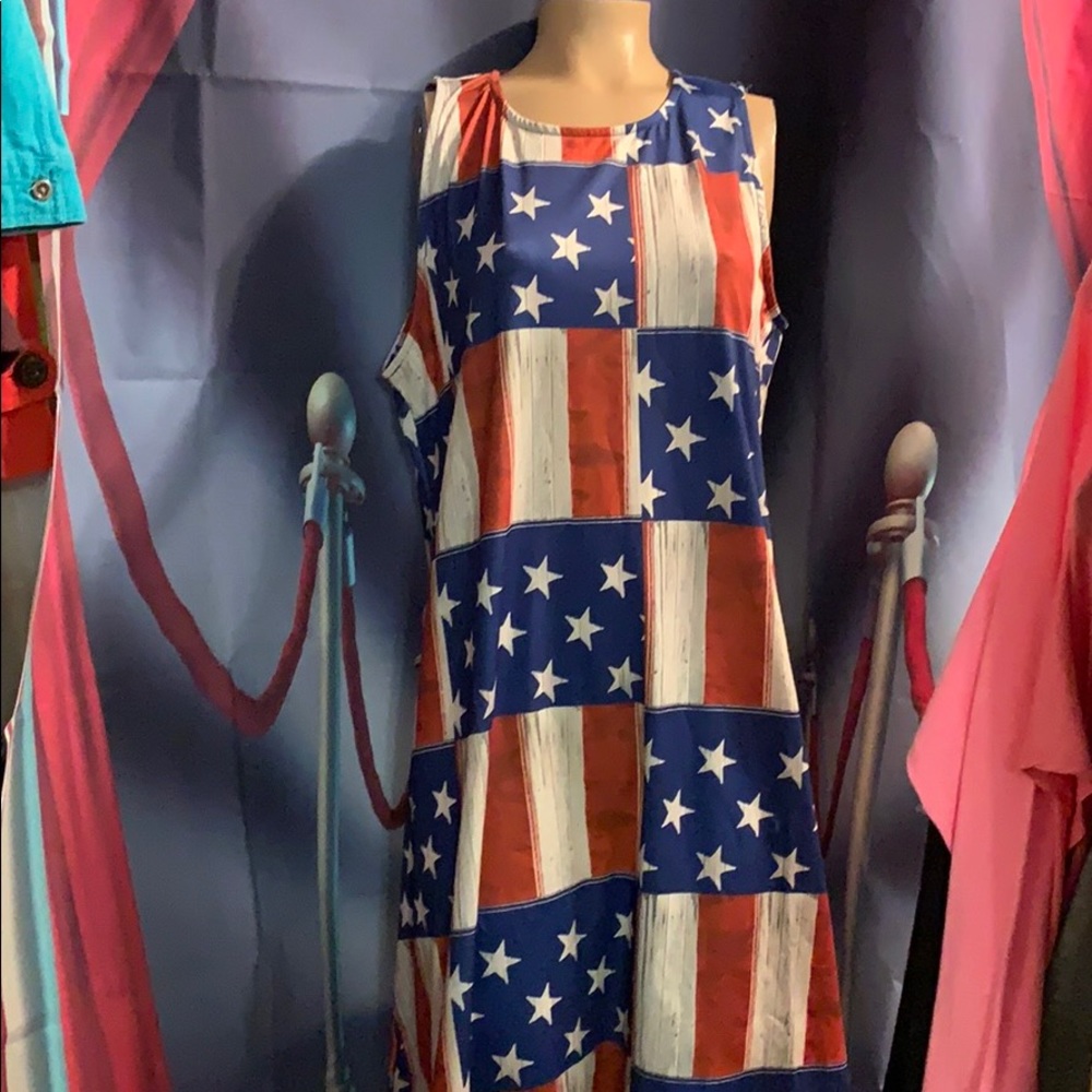New Stars and Stripes dress xl polyester